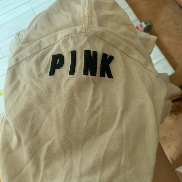 PINK bold logo v neck shirt top, embordered logo on sleeves - Picture 5 of 5